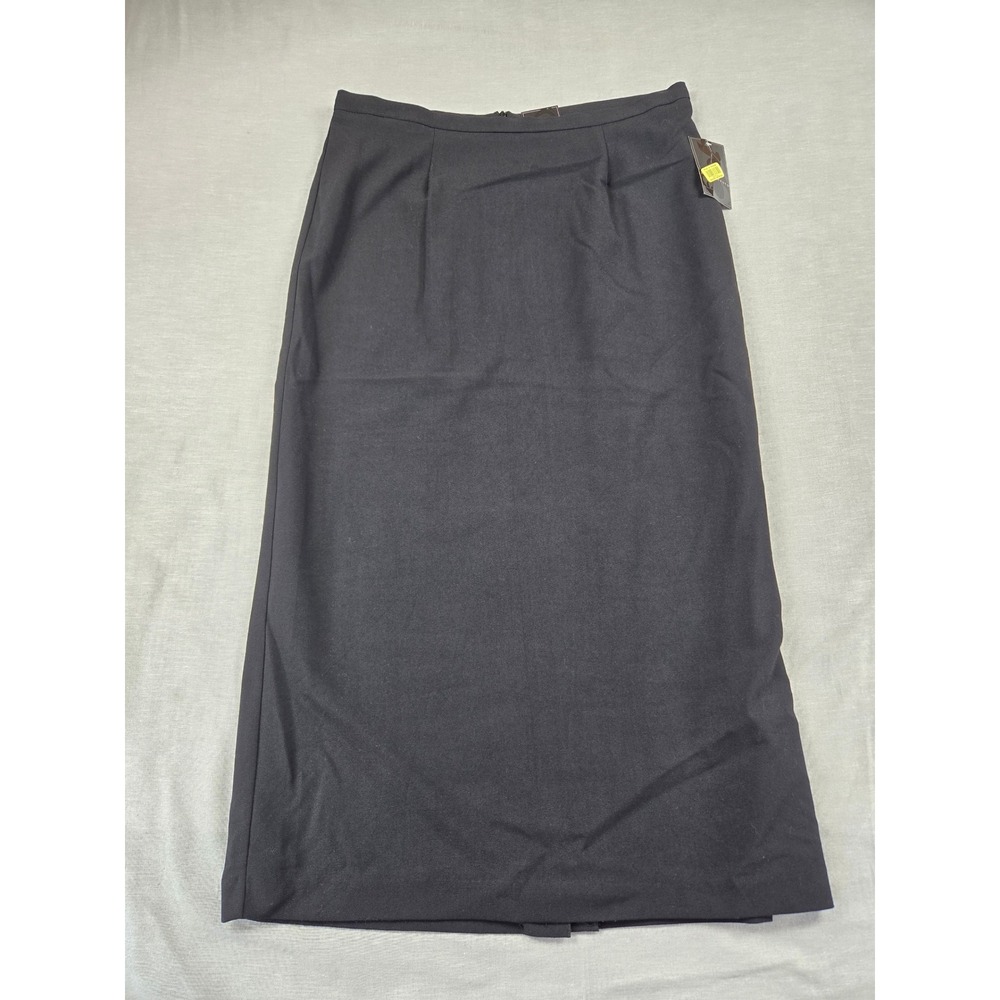 Investments Madison Ave Fit Black Maxi Skirt Size 12 Lined Stretch Column Skirt